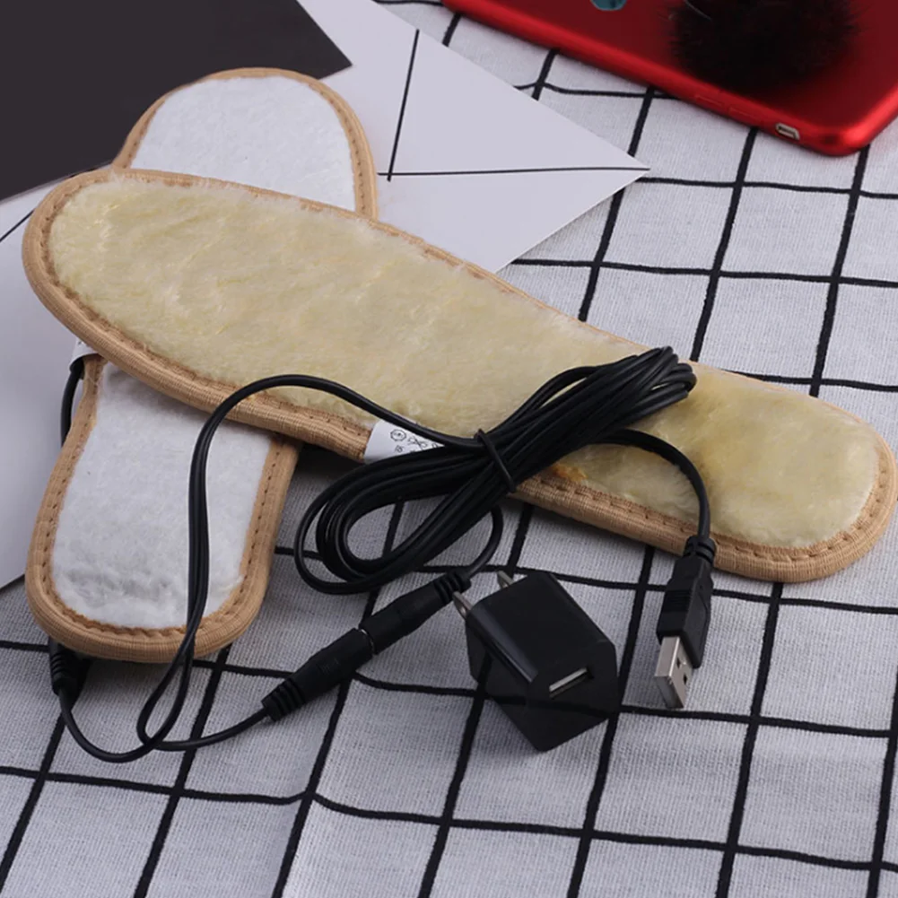 1 пара стелька с электрическим подогревом для прогулок пеших теплые мягкие