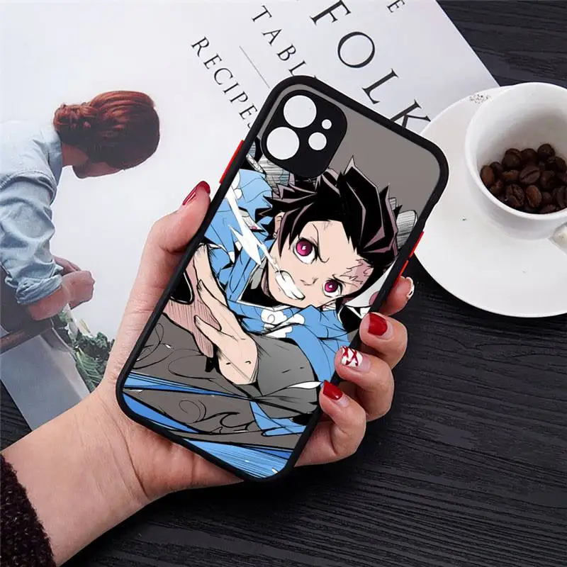

Kamado Nezuko Kimetsu Demon Slayer Phone Case Transparent Matte for iPhone 7 8 11 12 s mini pro X XS XR MAX Plus cover funda