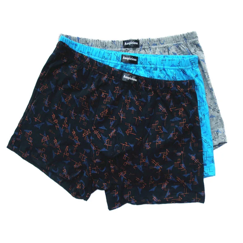 5pcs/Lot Men's underwear Man Cotton Boxer Men's mid-rise loose comfortable boxer 110KG large size 95% cotton underpants