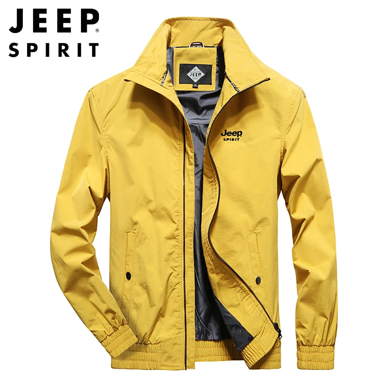 JEEP SPIRIT оригинальные осенние куртки ветровка рукав на резинке весеннее пальто для мужчин плюс размер M-4XL длинный рукав мужская куртка