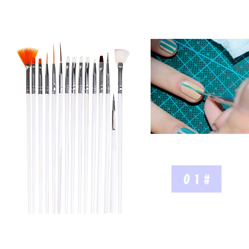 Набор инструментов для дизайна ногтей 37 шт. ручка с рисунком пилка маникюра