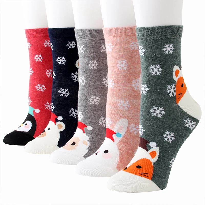 Горячая Распродажа рождественские носки милые Мультяшные Санта Клаус снеговик