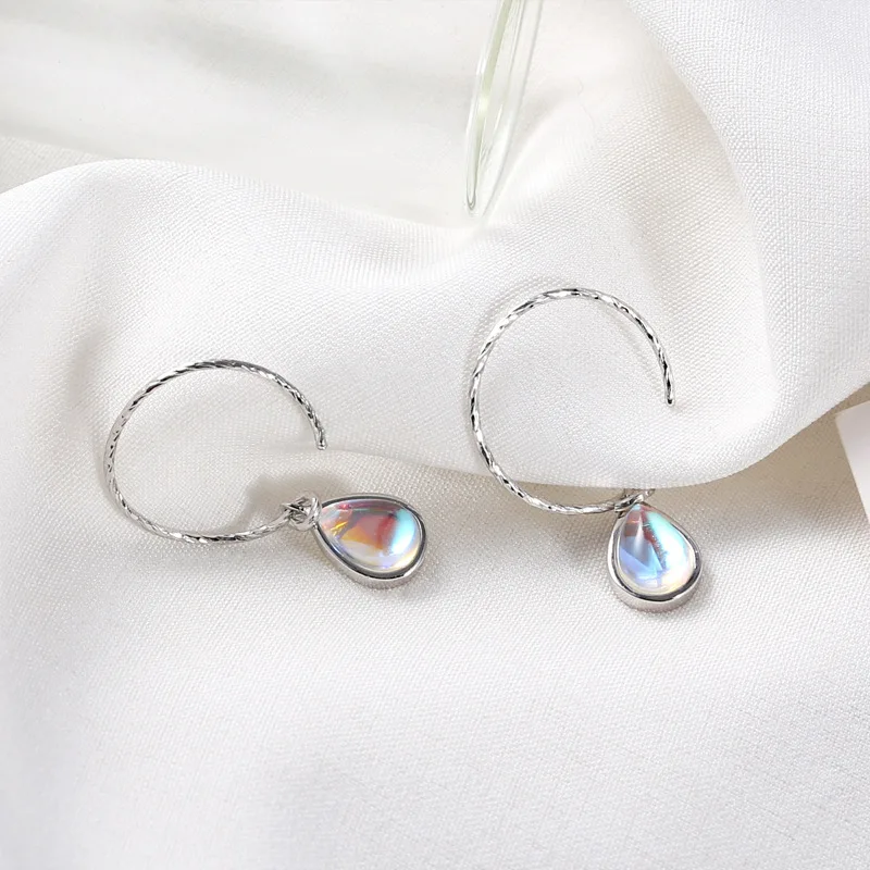 Серьги подвески женские из серебра 925 пробы в виде капель воды|Серьги-подвески| |