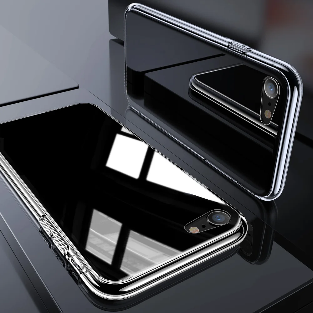 Черный Чехол ESR 9H из твердого закаленного стекла для iPhone 8, 7 Plus, чехол для телефона, чехол s, жесткая подставка из поликарбоната+ мягкая рамка из ТПУ для iPhone 7, 8, стеклянный чехол - Цвет: Черный