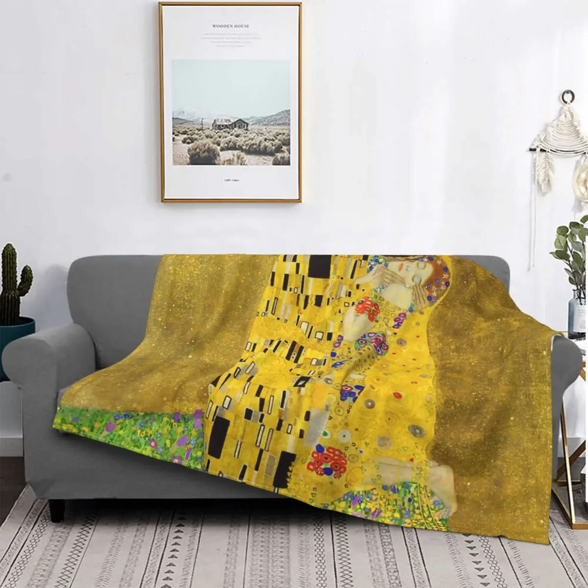 

The Kiss High Resolution Gustav Klimt Blanket Bedspread Bed Plaid Bedspread Plaid Sofa Kawaii Blanket Receiving Blankets