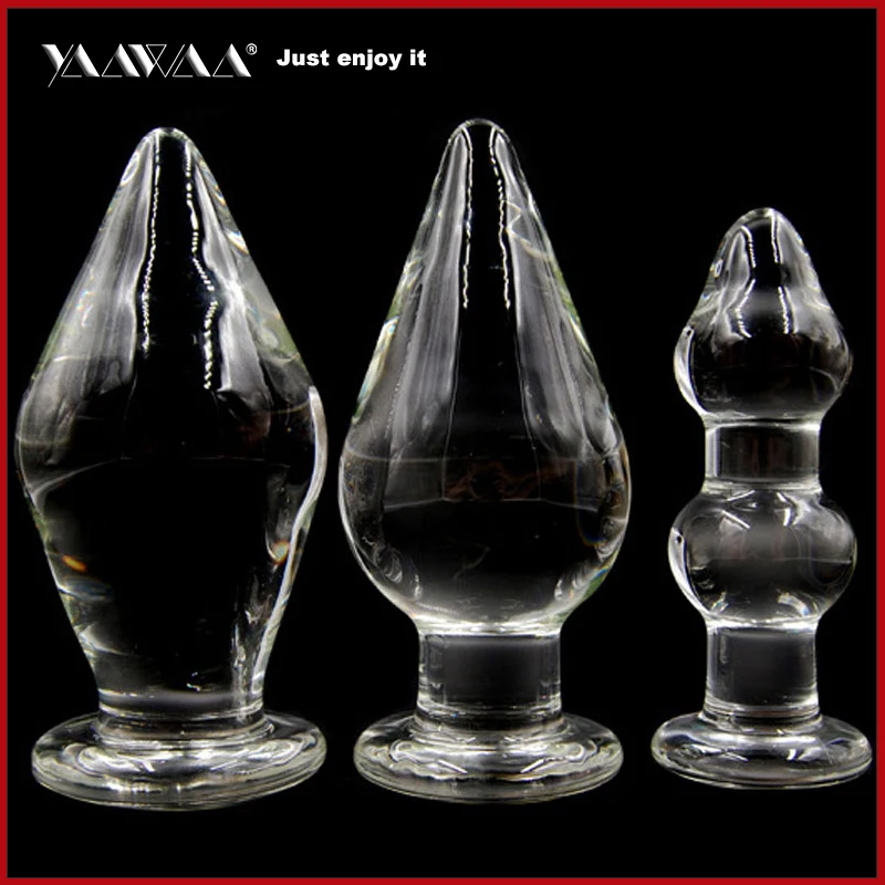Новинка 2018 Кристальное стекло Анальная пробка для пениса мягкая большая длинная
