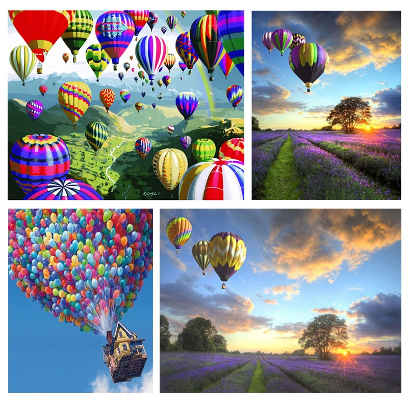

New 2020 Frameless Painting Colorful Hot Air Balloon DIY Painting By Numbers Modern Wall Art Picture Unique Gift For Home Decor