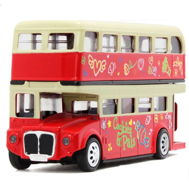 1:28 Simulation Alloy Car Double-Decker Bus Toy Sound And Light Sightseeing Model Children's Educational Toys Gift | Игрушки и хобби
