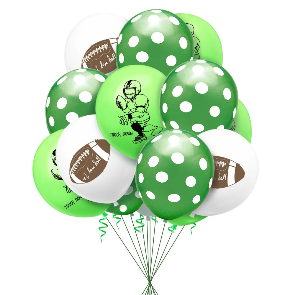 10 шт 12 дюймов регби тема в горошек конфетти латексные воздушные шары для