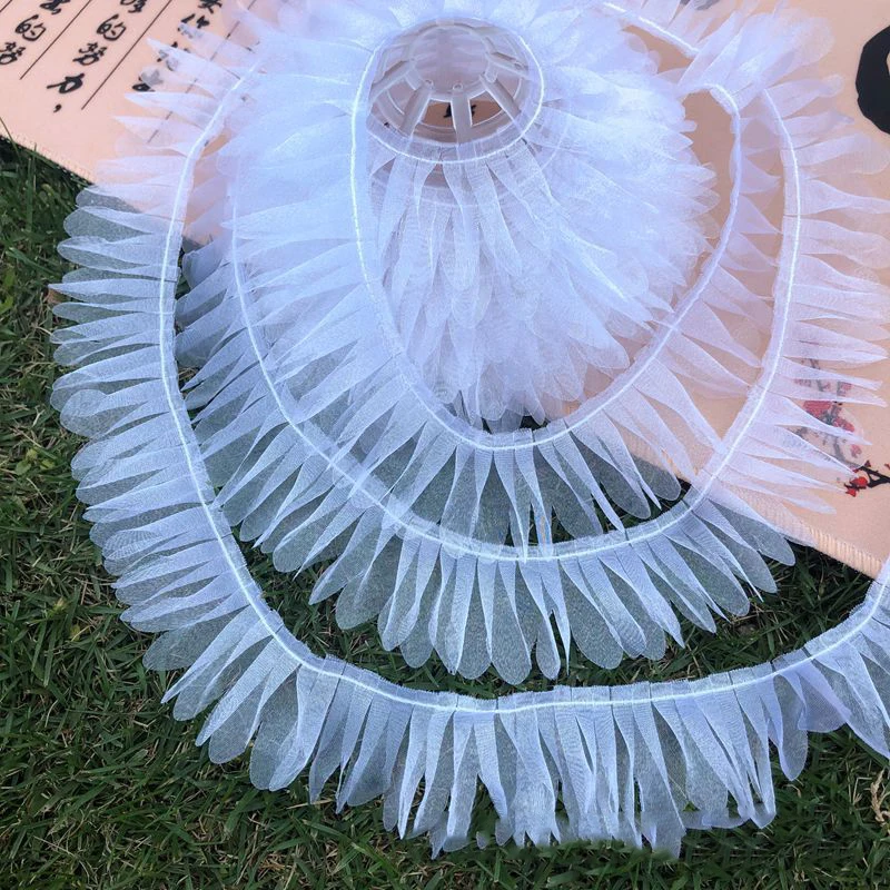 5 метров 35 мм Марля морщин кружева отделка органза лента Diy Одежда шторы материалы