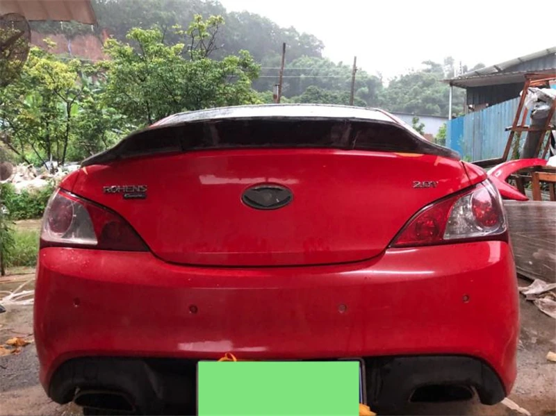 Используется для hyundai Genesis Coupe спойлер 2009 10 11 12 лет глянцевое углеродное волокно/FRP заднее крыло R стиль спойлер, аксессуары