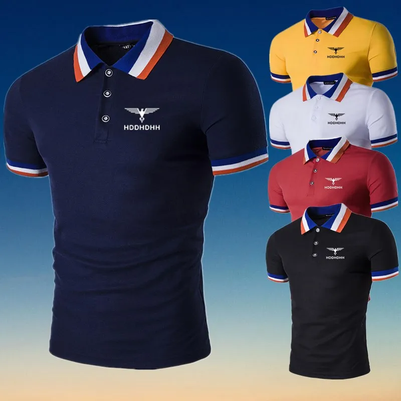 

New Summer Men's Polo Shirt HDDHDHH LOGO Printed Casual Short Sleeve Polo Shirt Men's Slim Breathable Polo Shirt