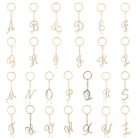 1pc a z alphabet keychain rhinestone letter key ring holder fashion handmde gift women bag pendant