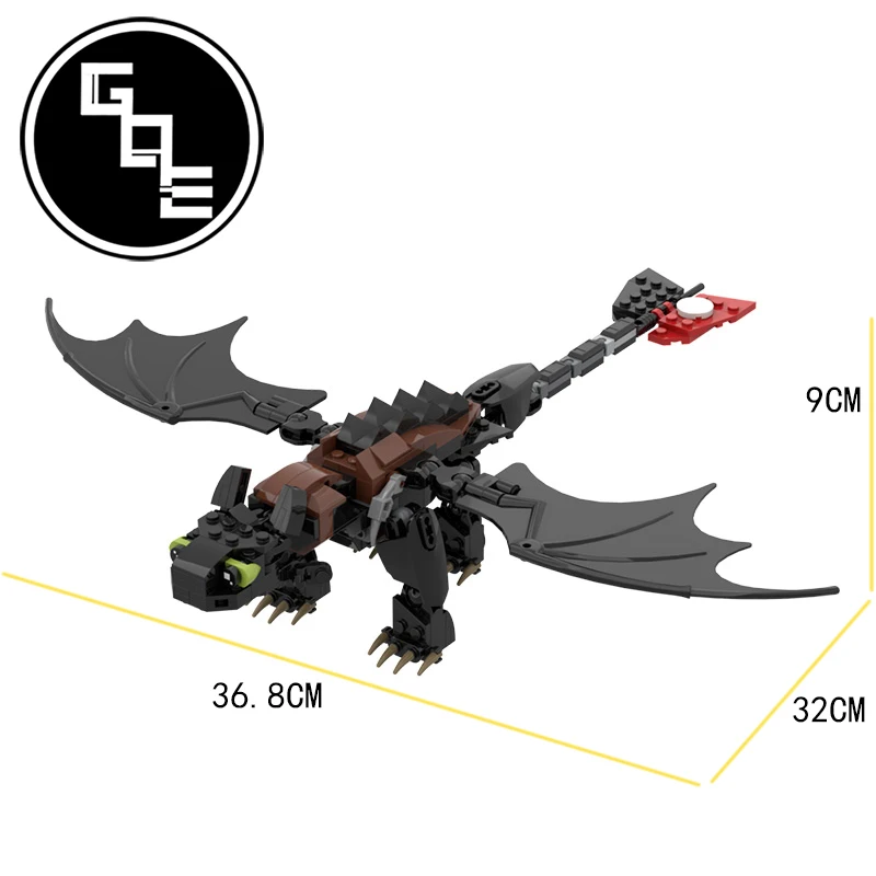 

Creative dinosaur Toothless boy MOC-23064 Classic movie Train Dragon Model Diy Building Blocks Bricks Toy For Children Xmas Gift