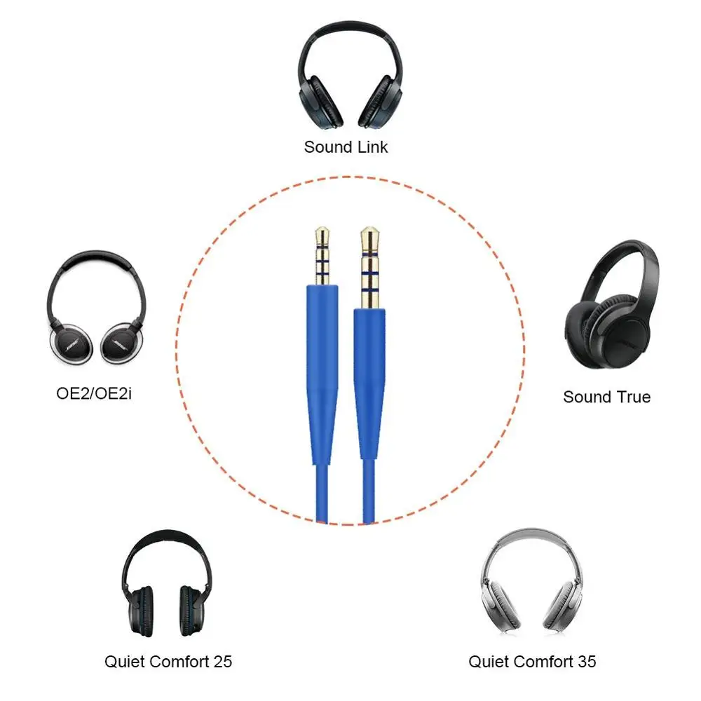 Сменный стерео аудио удлинитель шнур для наушников Bose QC25 QC35 OE2 OE2I AE2 AE2I AE2W Soundtrue