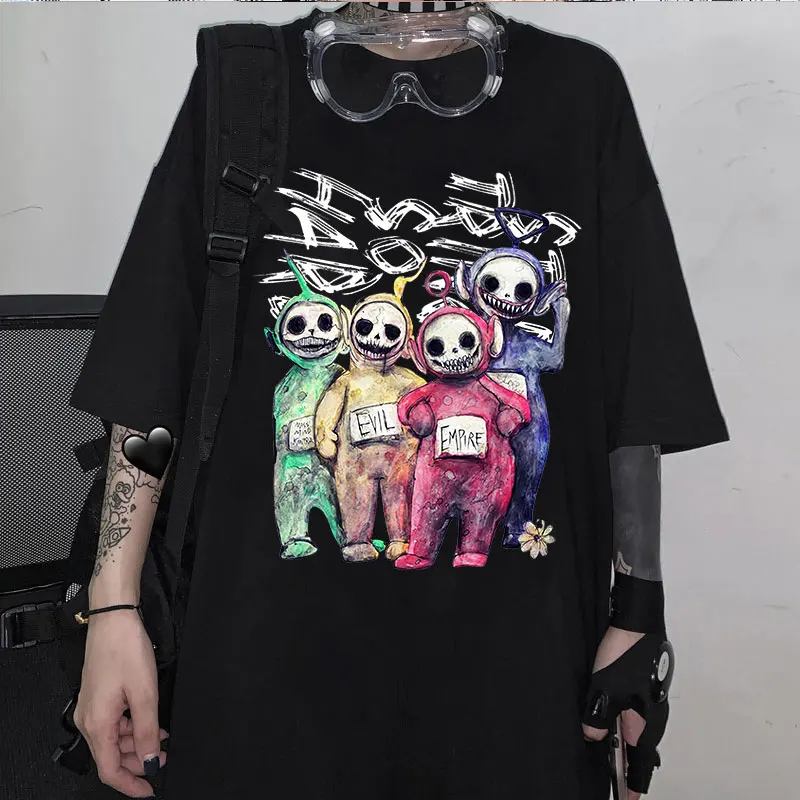 Футболка женская оверсайз с забавным принтом одежда в Корейском стиле Топ