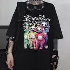 Женская забавная футболка, летний топ с принтом, Корейская одежда в стиле Харадзюку, женская футболка большого размера, женские топы