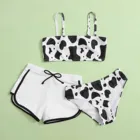 Летний детский купальник для девочек, комплект бикини с принтом молочной коровы, детский пляжный купальник, пляжная одежда, 2021
