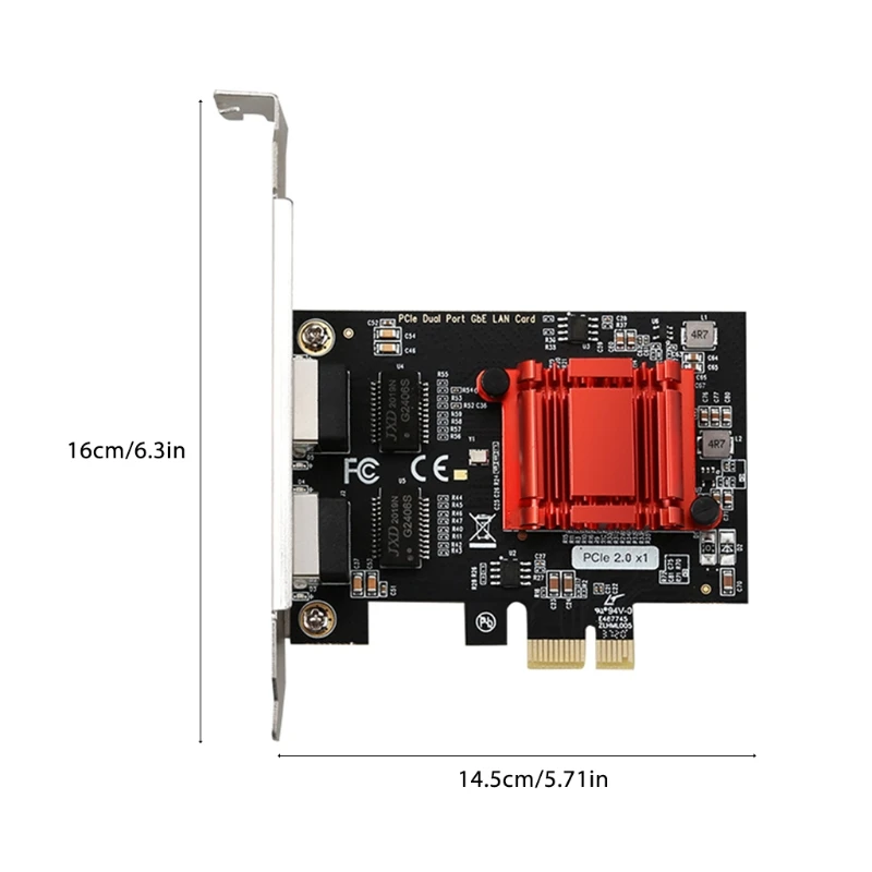 

MXLC Gigabit Server Net Work Card for Desktop TXA094 PCIE 2.0 Dual-Port 10/100/1000Mbps Intel82575&6