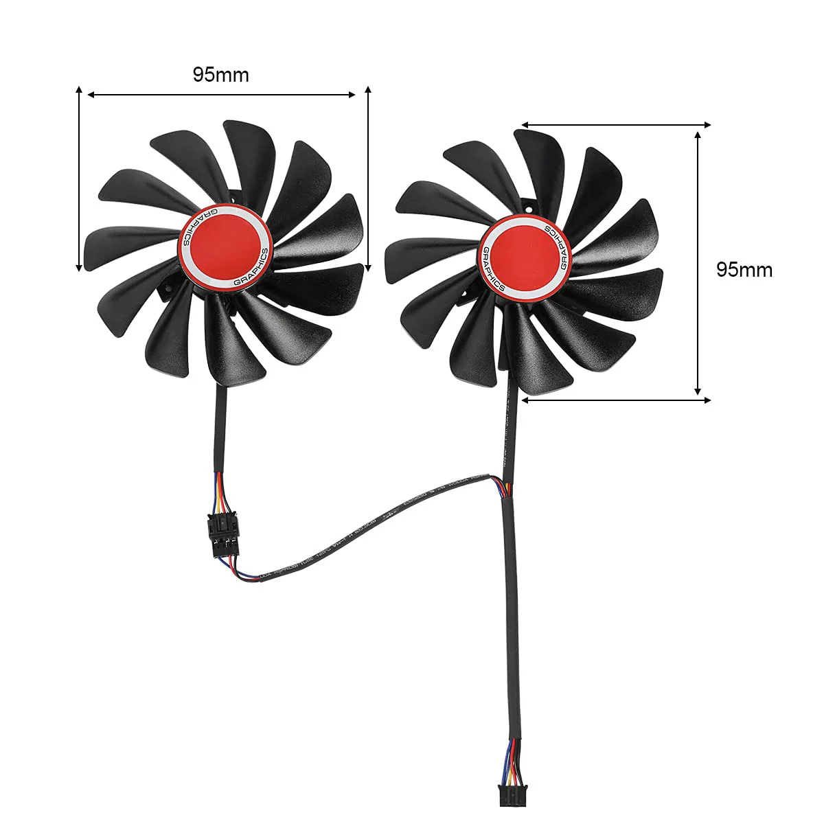 2 шт./компл. 95 мм Φ CF1010U12S CF9010H12S XFX RX580 FDC10U12S9-C для охлаждения графической карты HIS RX 590