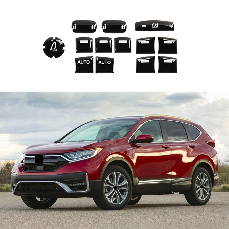 

13Pcs Car Door Armrest Window Switch Button Trim Cover Sticker for Honda CRV CR-V 2017-2021