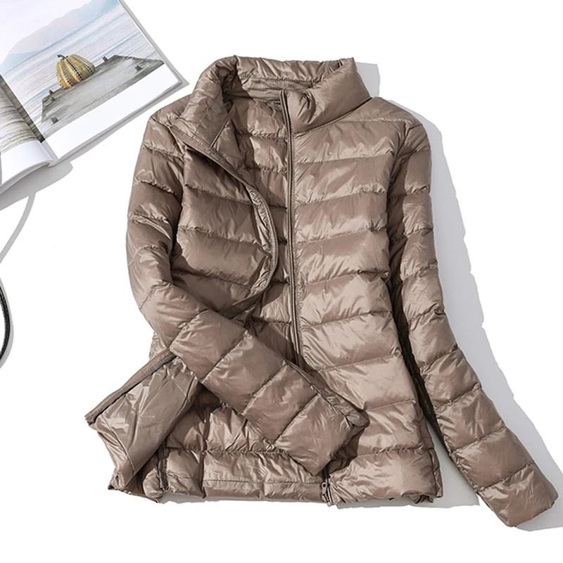 Зимняя женская пуховик с капюшоном Женское пальто на белом утином пуху