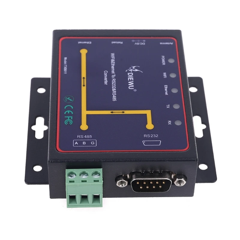 

WiFi Ethernet RJ45 to RS232 RS485 Serial Server Wireless Converter Support WatchDog Modbus Gateway TCP UDP IP P2P US Plug