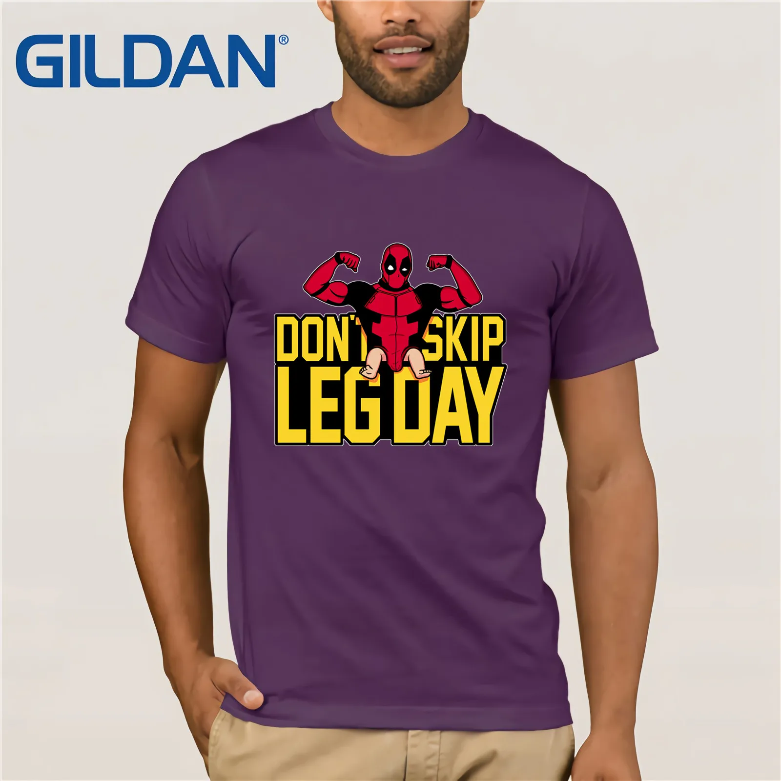 Мужская футболка с короткими рукавами Deadpool Don't Skip Leg Day хлопковая Забавные