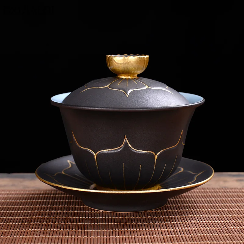 

DXUIALOI китайская Обложка миска, чайная подставка, портативная ручная роспись Чайный набор кунг-фу, керамический чайный набор, чайная чашка