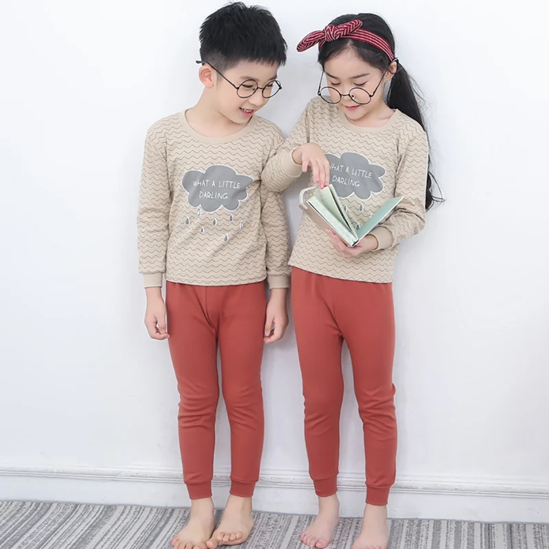 

2-10 New Autumn Baby Girls Clothes Kids Boys Cartoon Print Sleepwear Set Lovely Toddler Long Sleeve Blouse Tops+Pants Pajamas
