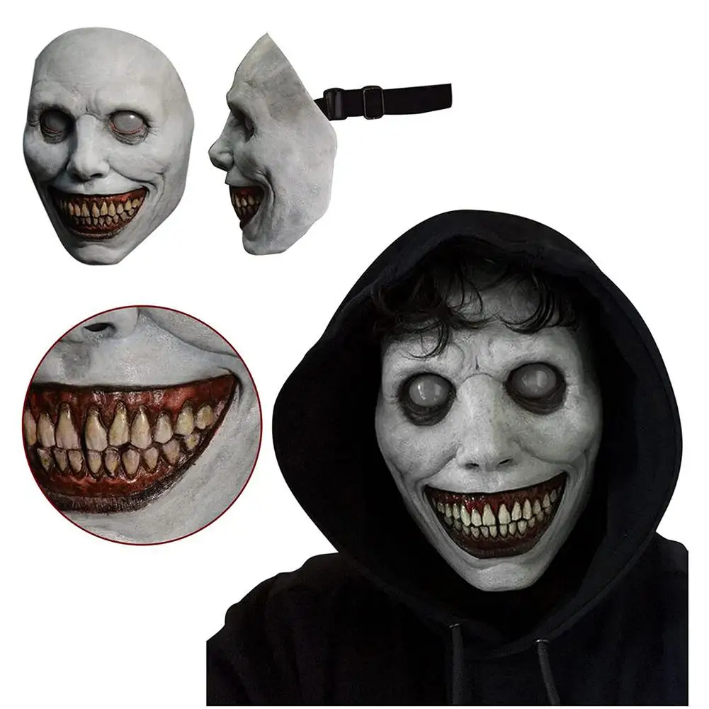 

Creepy Halloween Face Cover Grinning Demon Evil Scary Cosplay Halloween Headgear Cosplay Prop Masks Supersoft Another Me Adult