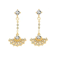 s925 sterling silver micro inlaid zircon skirt earrings womens long tassel engagement wedding jewelry