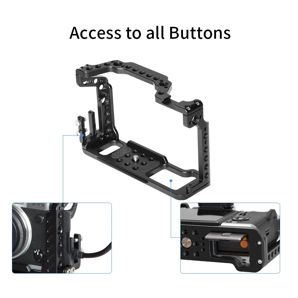 Nitze Cage для Fujifilm X-T2/X-T3 с HDMI Cable Clamp Встроенная Arca Plate Photo Camera Video Making Stabilizer |