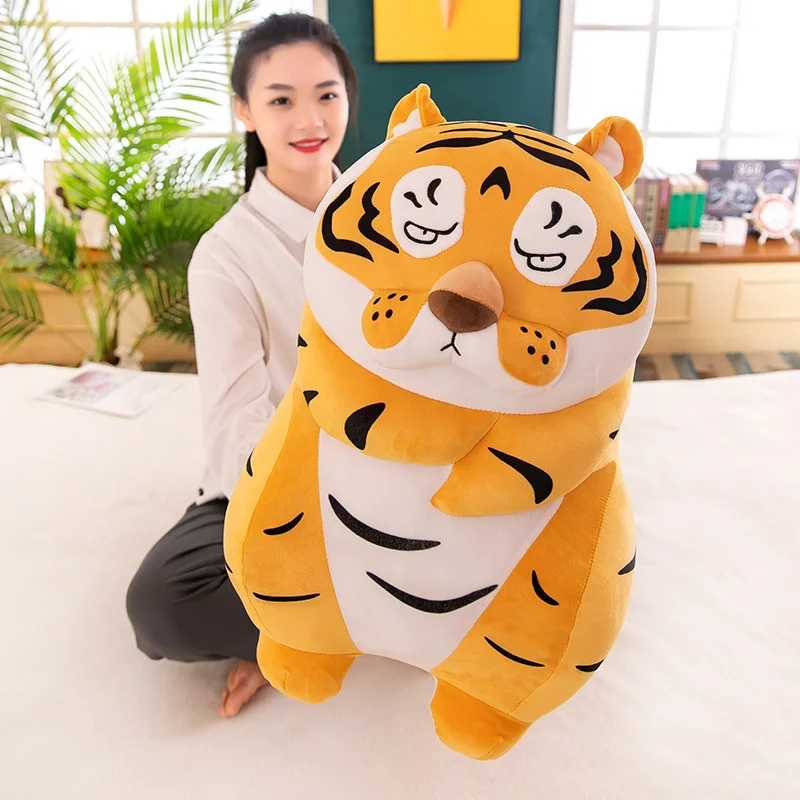 40/50/60cm Fat Round Tiger Pillow Doll Stuffed Super Soft Plush Forest Animal Toy High Quality Home Decor Xmas Gift For Kids - купить по