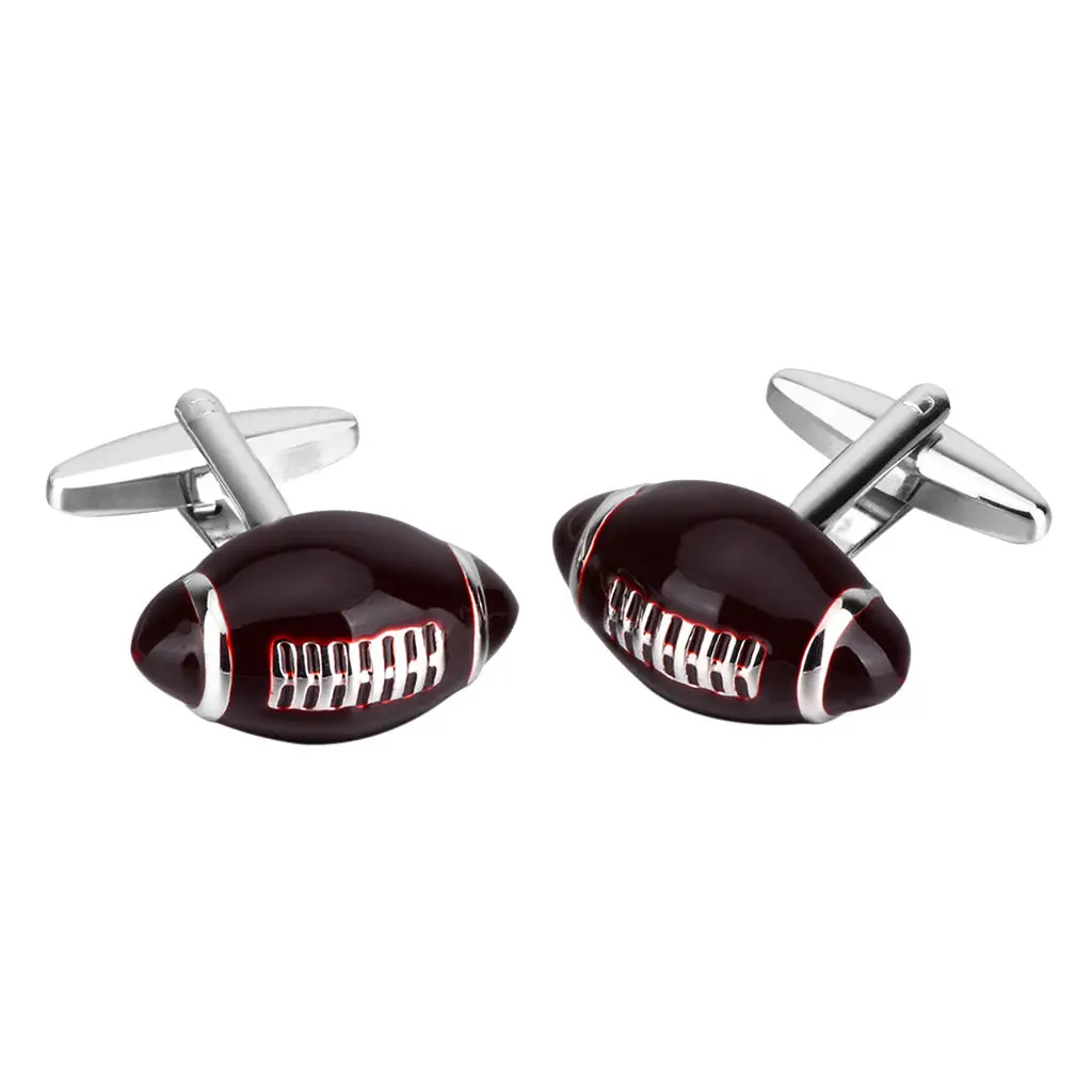 

2x Cufflink Men Fashion Christmas Tree Decoration Shirt Gift-rugby