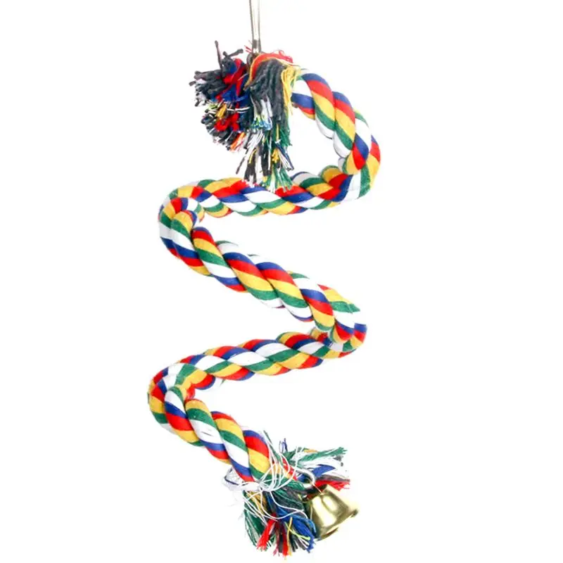 

Parrot Hanging Braided Chew Rope Perch Bird Cage Cockatiel Pet Training Toy