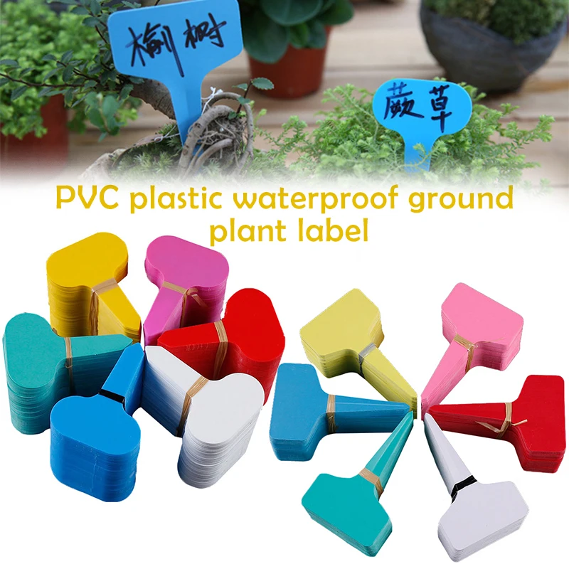 Пластиковые Т образные бирки для растений садовые водонепроницаемые этикетки 100
