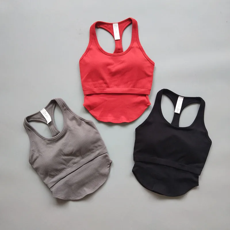 Для женщин красивый бюстгальтер Бесшовные дышащие Спорт йога на улице бег Фитнес