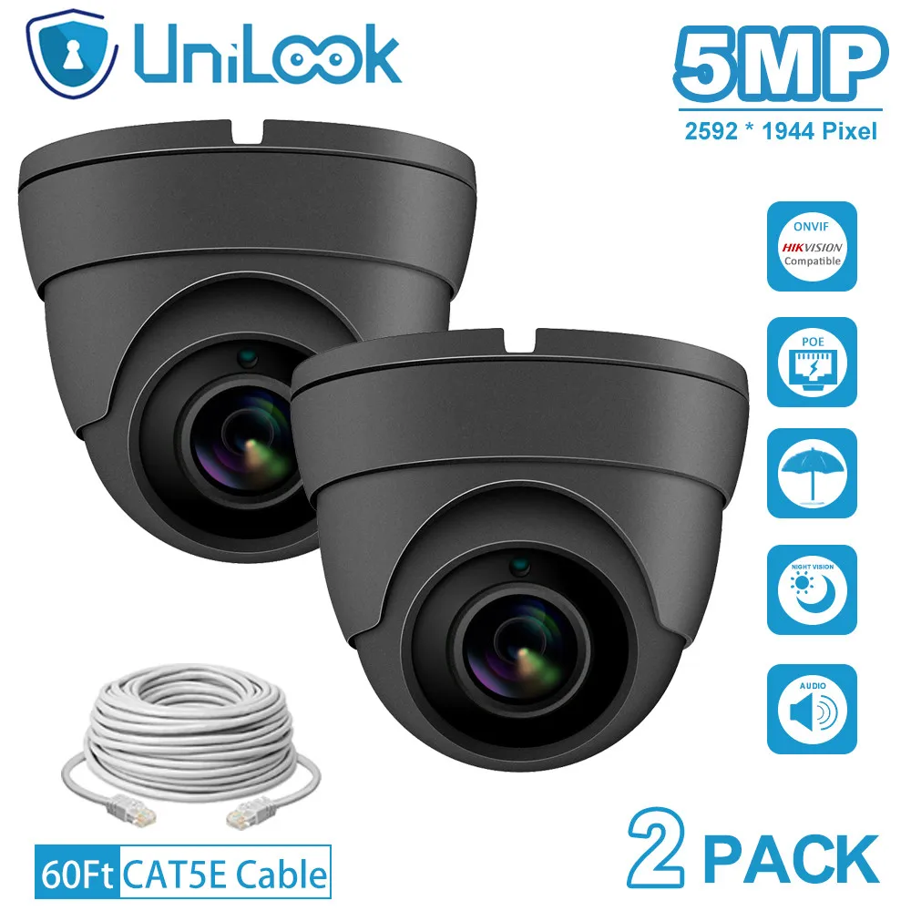 IP камера UniLook 5 Мп POE H.265 2 шт./упаковка встроенный микрофон|Камеры видеонаблюдения|