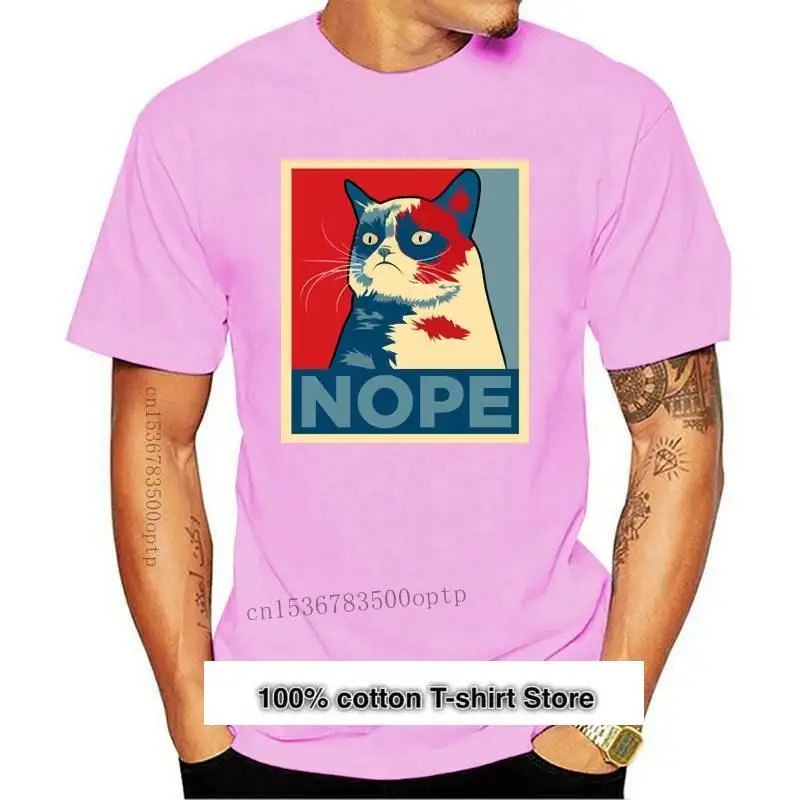 

Nope-Camiseta para mujer de manga corta con estampado de gato, camiseta para mujer de verano con cuello redondo, HWP4134