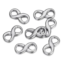 10pcs stainless steel 8 shape charm pendants connectors clasp necklace bracelet choker chain components for jewelry making diy