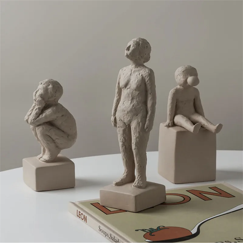 

Creative Character Sculpture Decoration Modern Simple Primitive Portrait Living Room Entrance Artist Home Soft Decoration