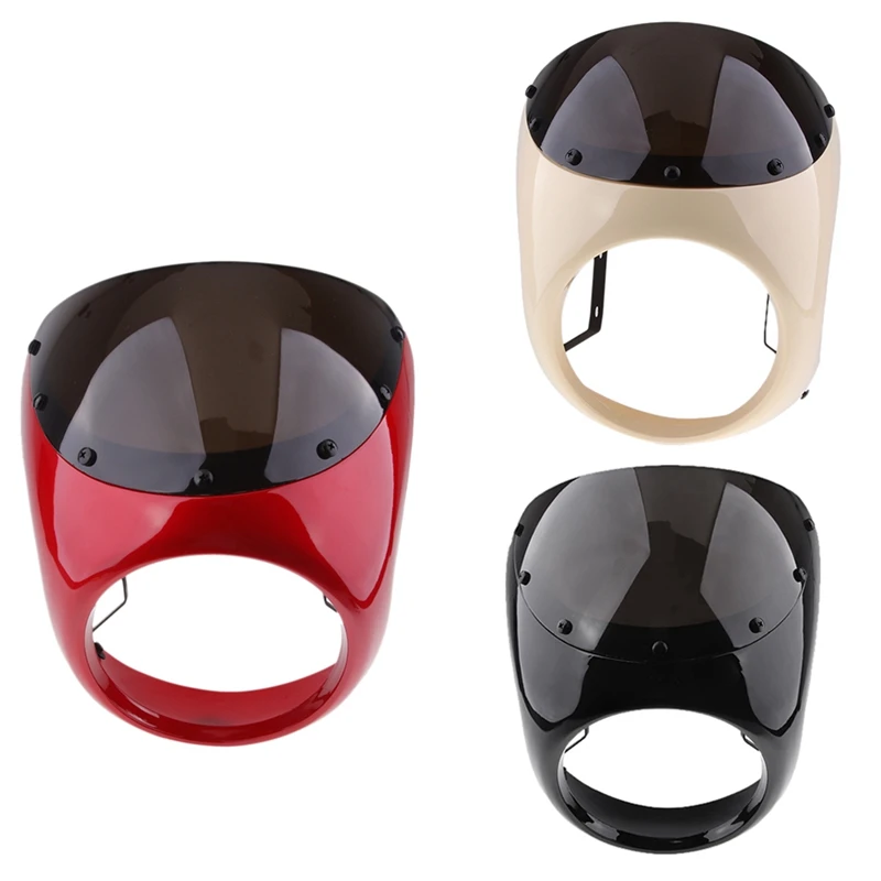 

Motorcycle Front Headlight Fairing WindScreen Windshield Plastic Universal Cafe Racer Retro Headlight Wind Screen