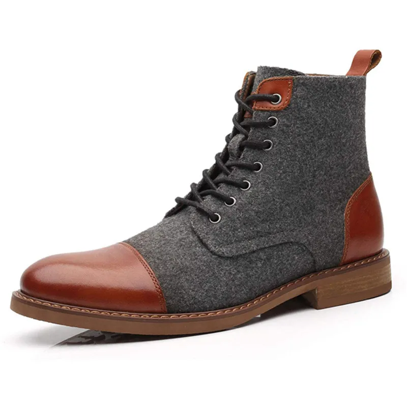 

Men Fashion Leather shoes High Top Fashion Winter Warm Snow shoes Motorcycle Boots men boots fashion casual