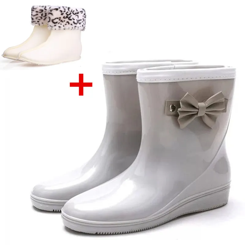 Aleafalling/Модная женская теплая обувь непромокаемые ботинки до середины голени на