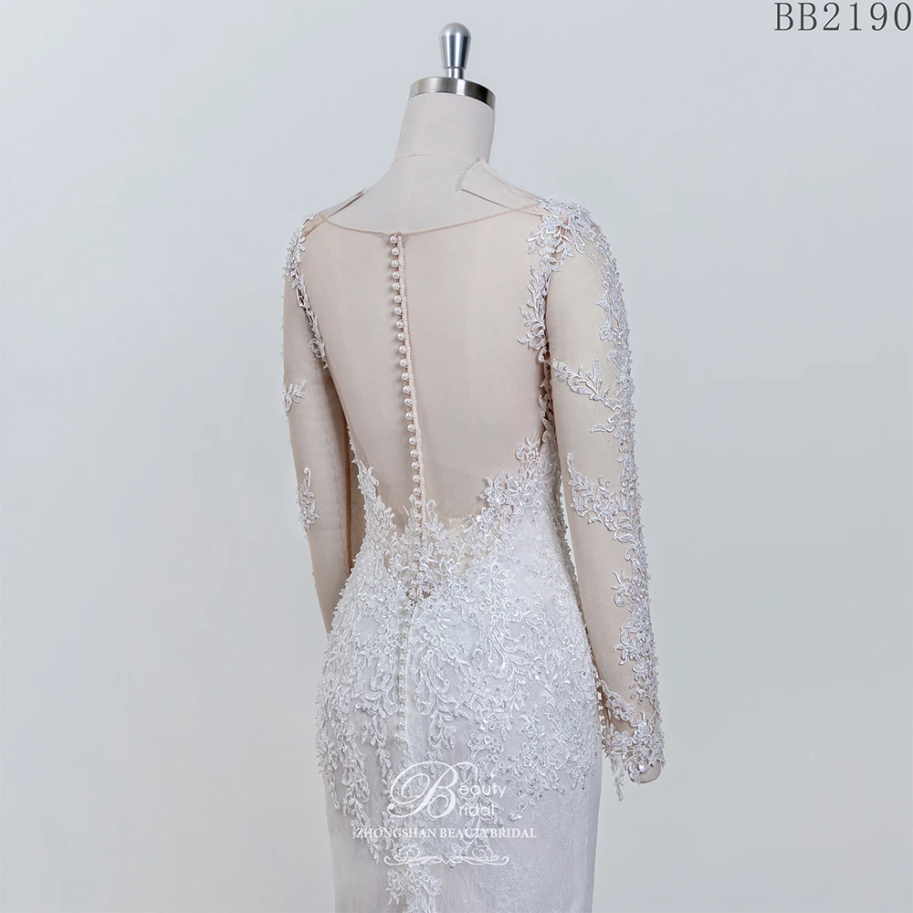 100% Real Photos Luxury 2021Wedding Dresses   Flowers Mermaid  and Japanes lace with sweet Vestido BB2190