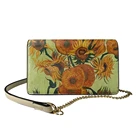 Sunflowe художественные сумки на плечо с принтом женские Роскошные вечерние сумки с цепочкой из искусственной кожи маленькие вечерние сумки Ван Гог мобильный телефон кошелек