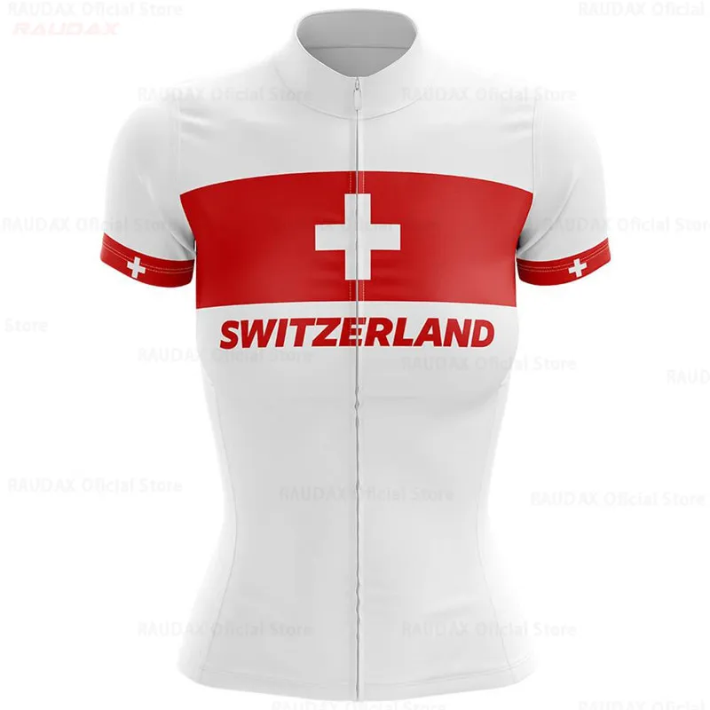 Швейцария Велоспорт Джерси для женщин 2020 короткий рукав велосипедная летняя
