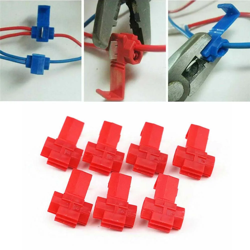 

100Pcs Lock Wire Splice Terminals Crimp Electrical Cable Connectors Durable