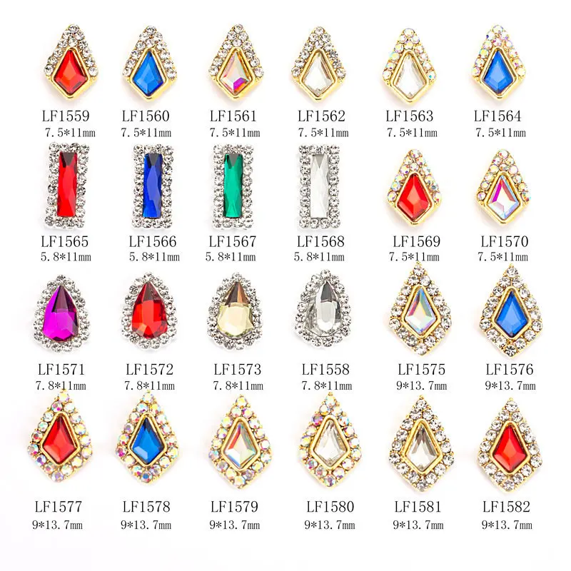 20 шт./лот 3D прямоугольные каплевидные украшения для дизайна ногтей камни стразы